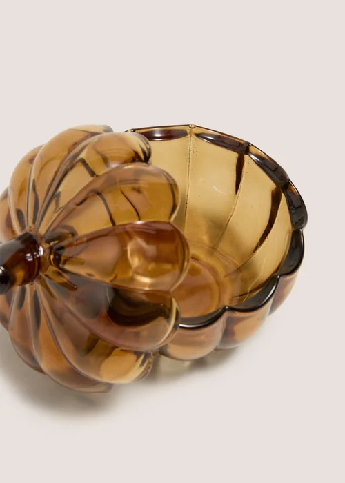 Amber Glass Pumpkin Trinket Ornament Image 2
