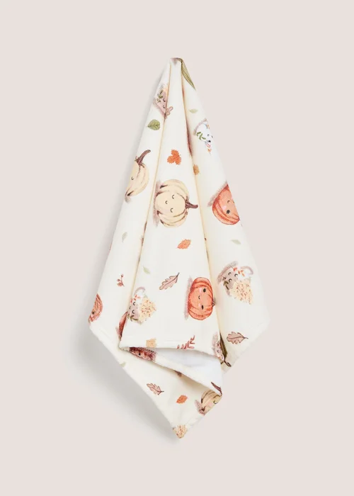 Cream Pumpkin Printed Hand Towel - Hand Towel Image 1