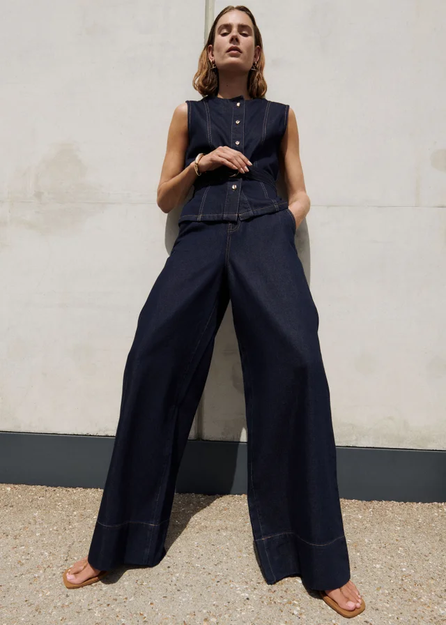 Indigo High Rise Wide Leg Co-Ord Jeans