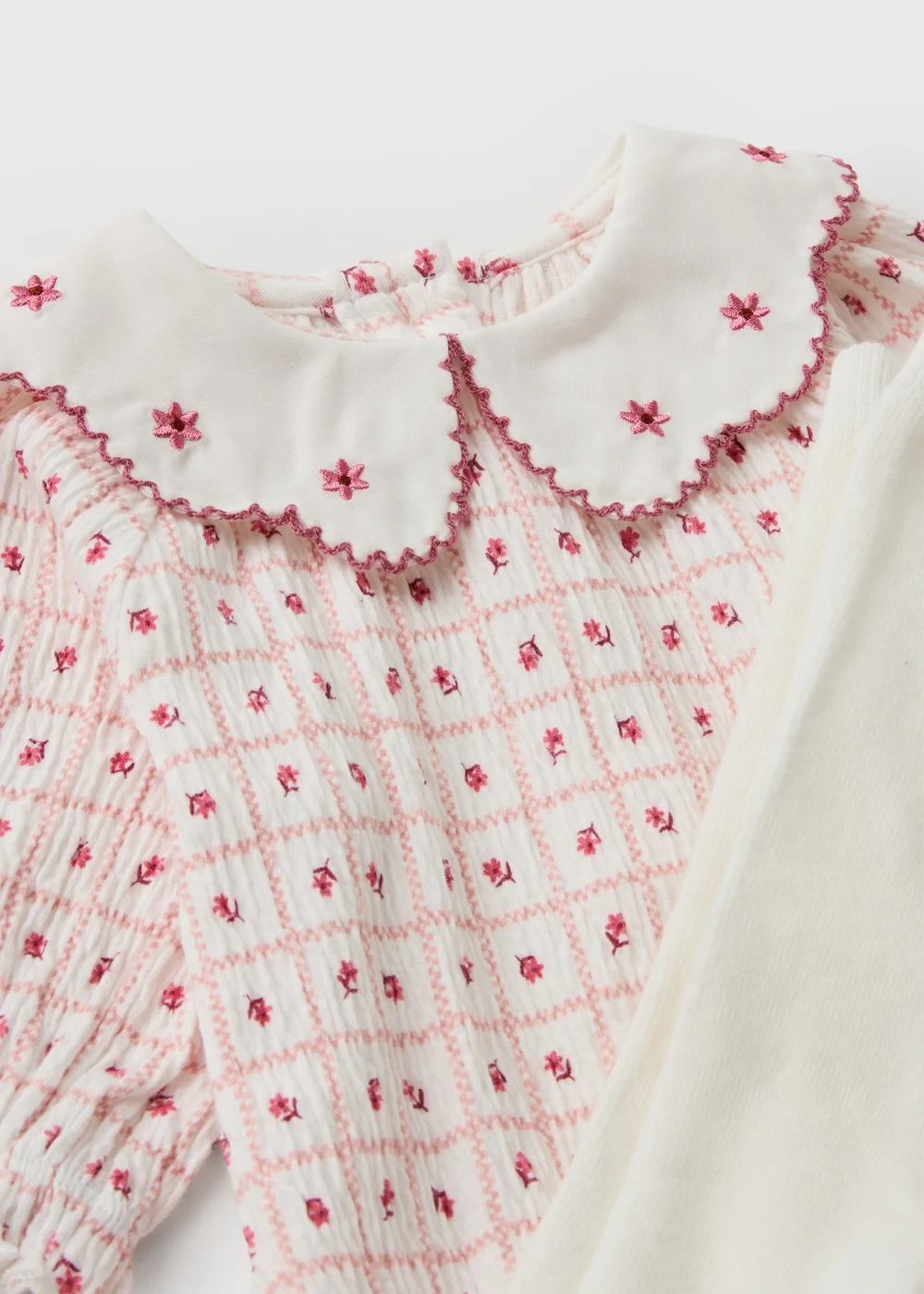 Baby Pink Floral Collar Bodysuit & Socks Set (0-23mths) - Up to 1 Month Image 2