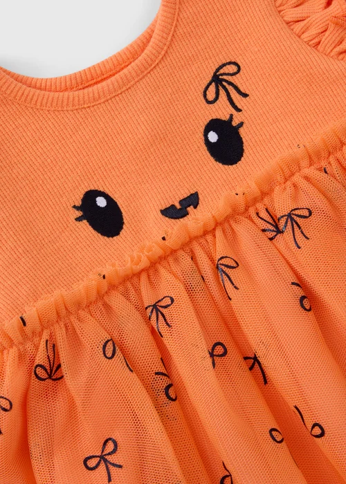 Baby Orange Pumpkin Mesh Dress (0-23mths) - Up to 1 Month Image 2