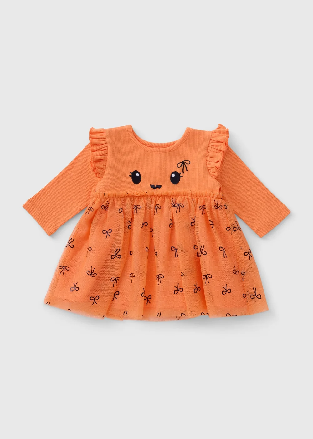Baby Orange Pumpkin Mesh Dress (0-23mths) - Up to 1 Month Image 1