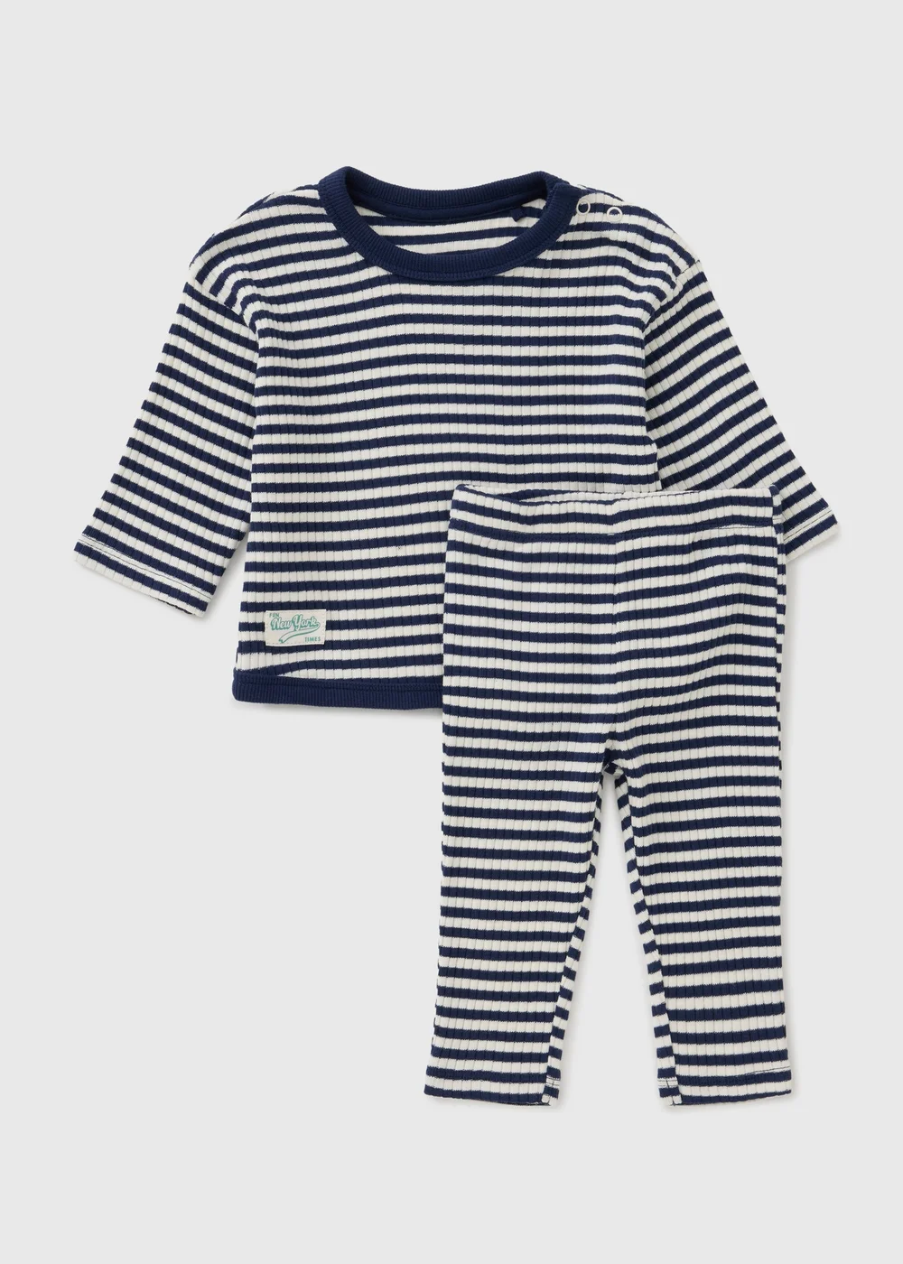 Baby Ribbed Stripe T-Shirt & Legging Set (0-23mths) - Up to 1 Month Image 1