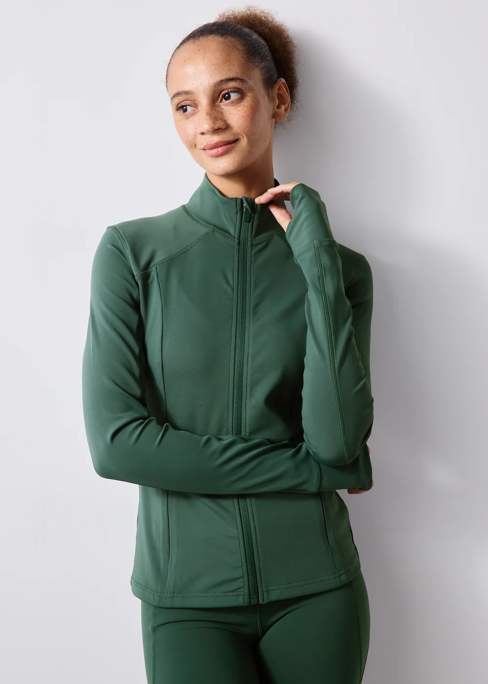 Souluxe Forest Green Zip Up Sports Jacket - 6 Image 1