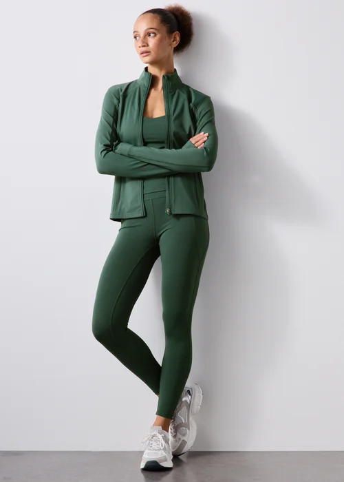 Souluxe Forest Green Zip Up Sports Jacket - 6 Image 4