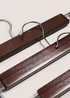 3 Pack Brown Dark Wood Trouser Hangers Image 2