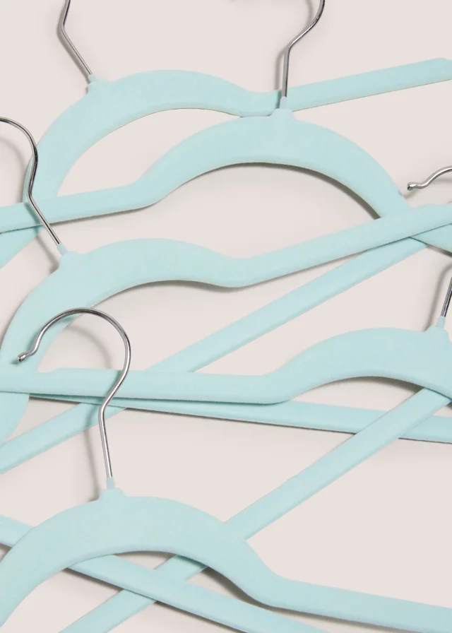 30 Pack Mint Flocked Hangers