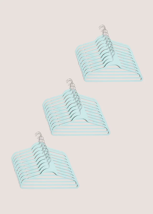 30 Pack Mint Flocked Hangers