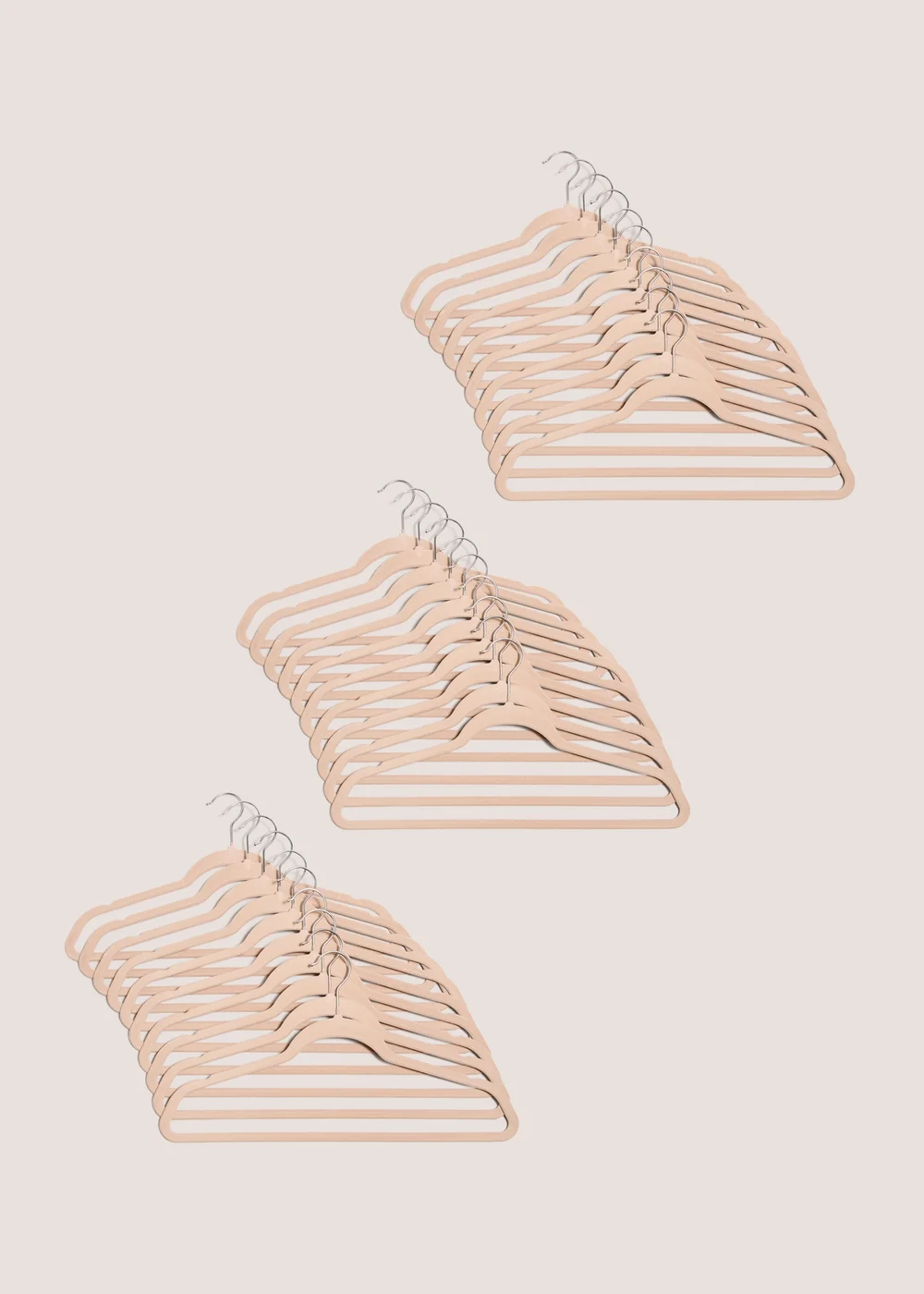 30 Pack Taupe Flocked Hangers Image 1