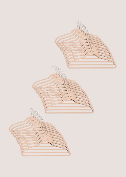 30 Pack Taupe Flocked Hangers Image 1