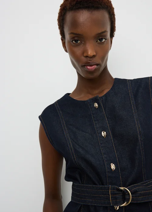 Indigo Belted Co Ord Denim Waistcoat - 14 Image 4