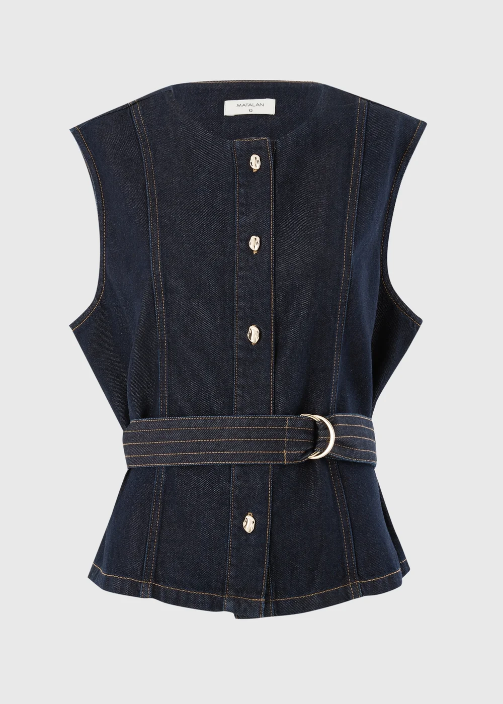 Indigo Belted Co Ord Denim Waistcoat - 14 Image 5