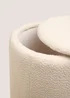 Cream Boucle Storage Pouffe Image 2