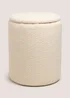 Cream Boucle Storage Pouffe Image 1