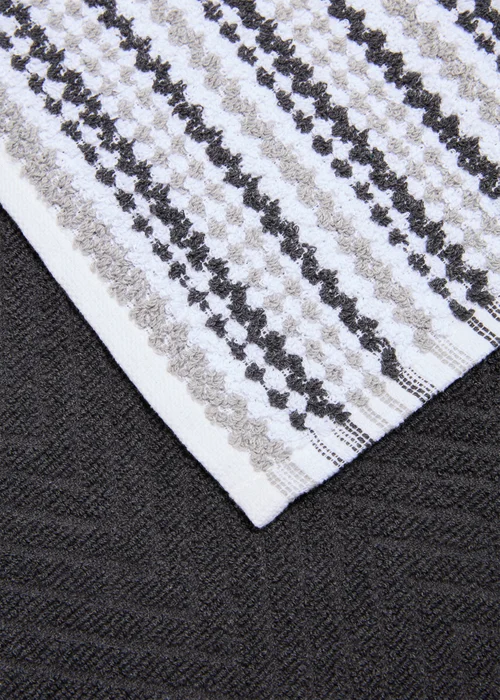 2 Pack Black Stripe Bobble Tea Towels Image 2