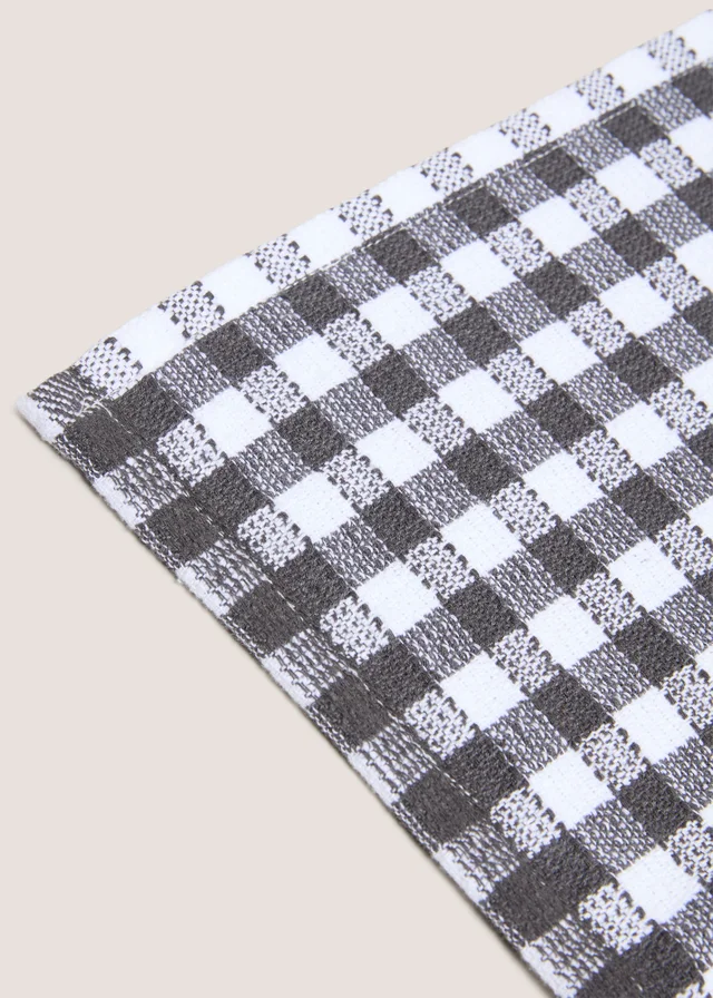 Black Check Tea Towel