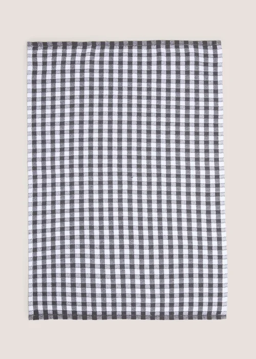 Black Check Tea Towel Image 1