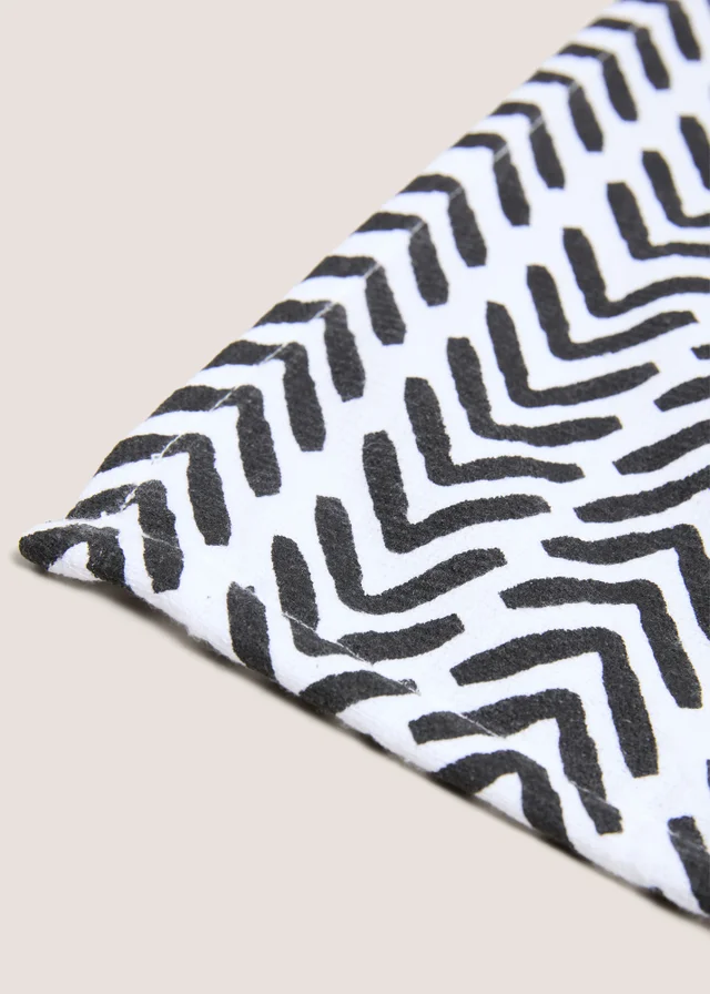 Black Herringbone Tea Towel