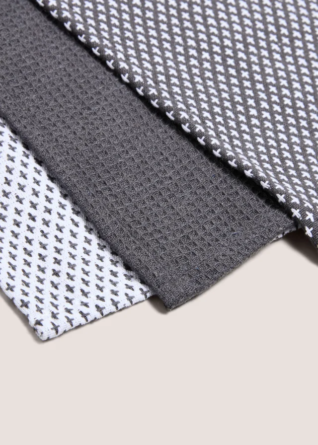 3 Pack Grey Tea Towels