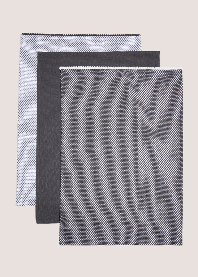 3 Pack Grey Tea Towels