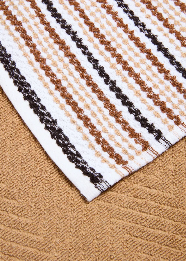 2 Pack Stripe Teal Towel