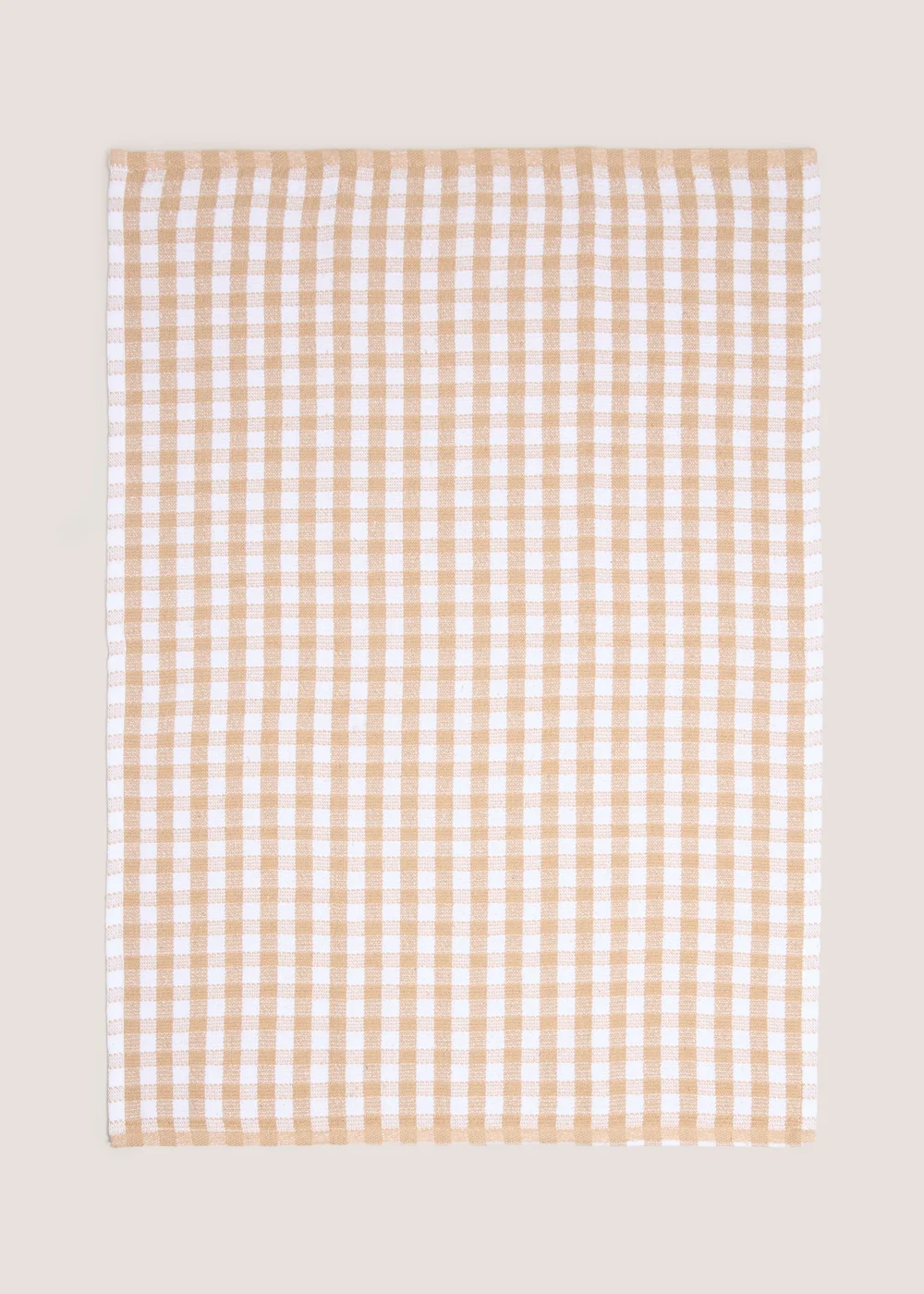 Beige Check Tea Towel Image 1