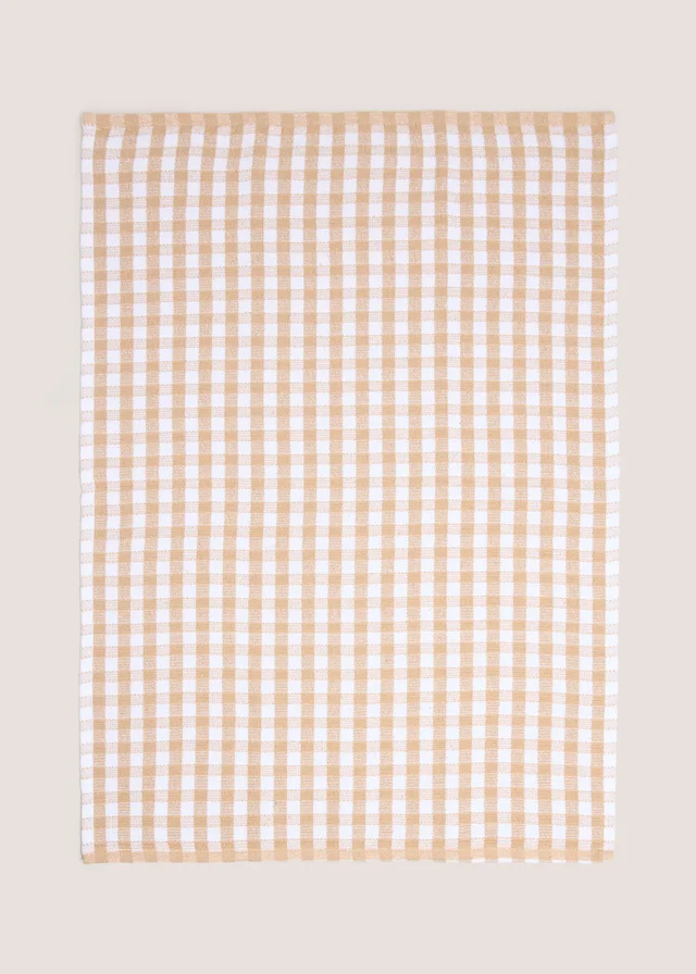 Beige Check Tea Towel