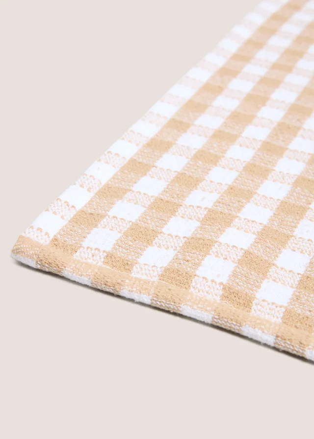 Beige Check Tea Towel