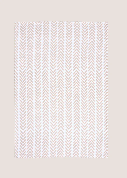 Beige Herringbone Tea Towel Image 1