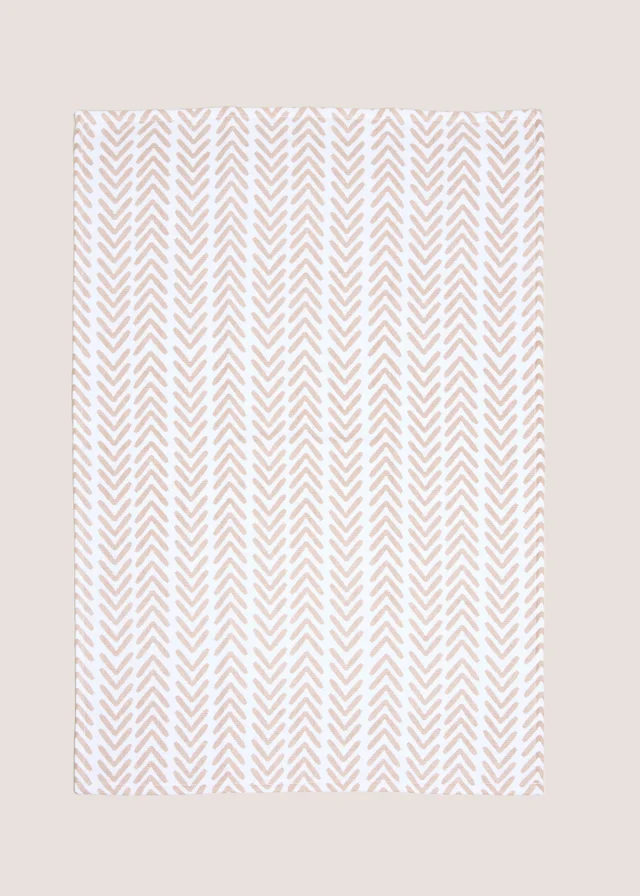 Beige Herringbone Tea Towel
