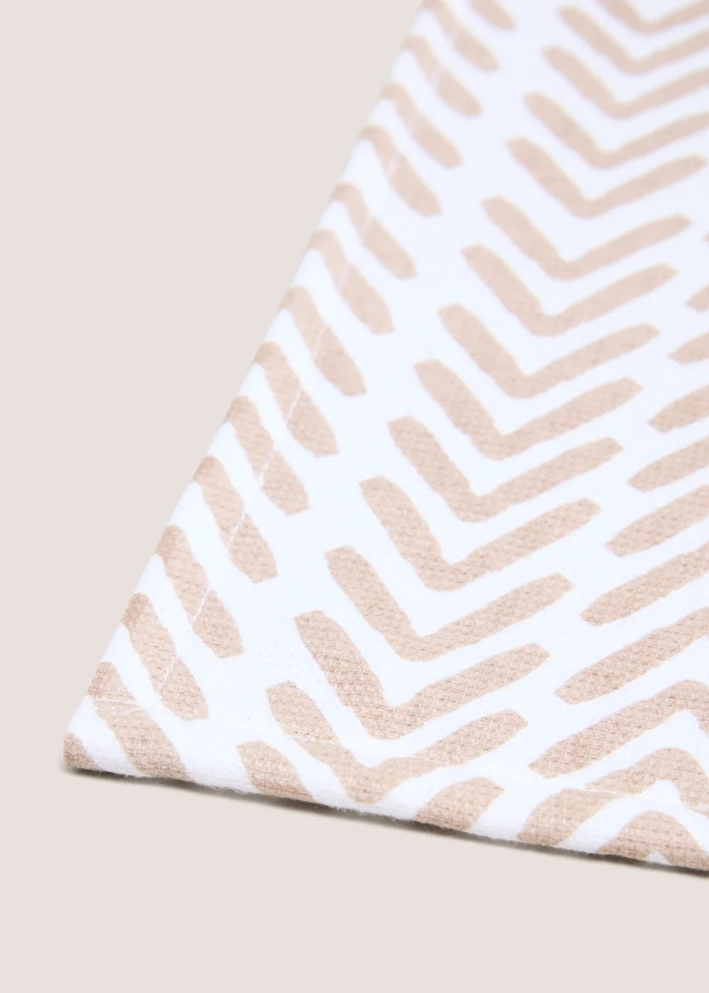 Beige Herringbone Tea Towel Image 2