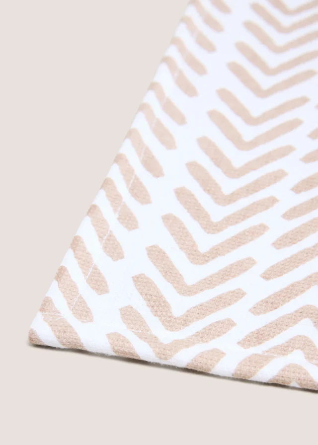 Beige Herringbone Tea Towel