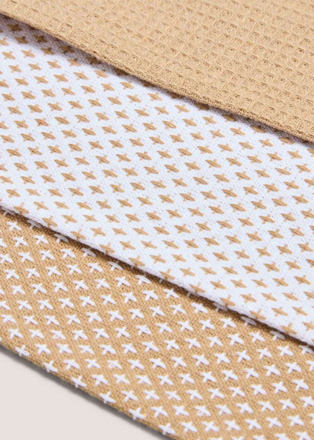 3 Pack Beige Tea Towels