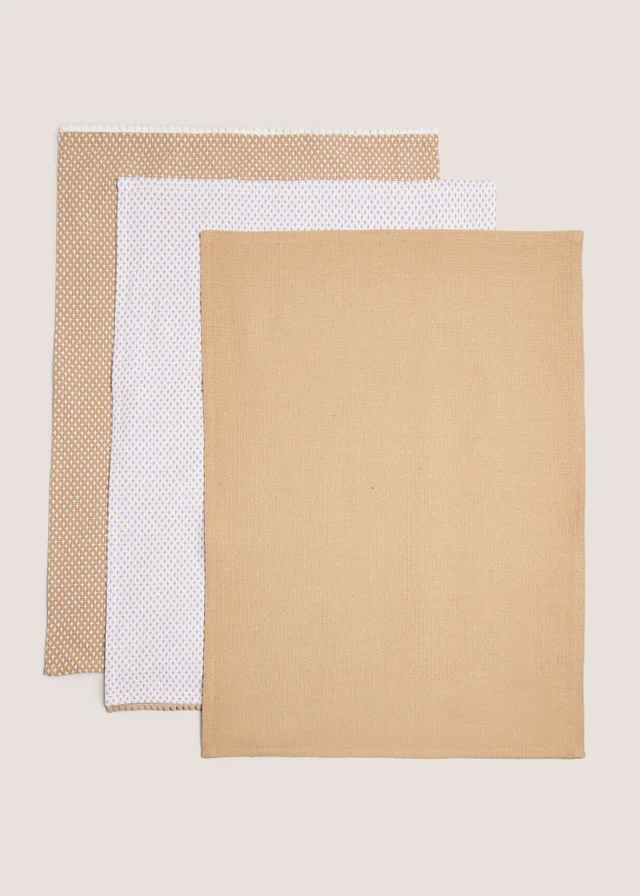 3 Pack Beige Tea Towels