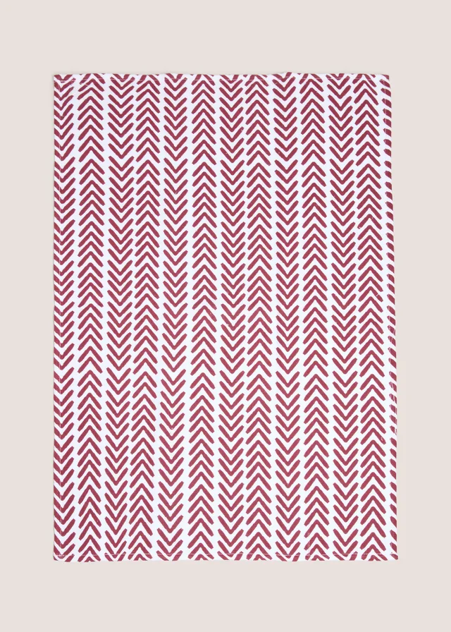 Burgundy Herringbone Tea Towel