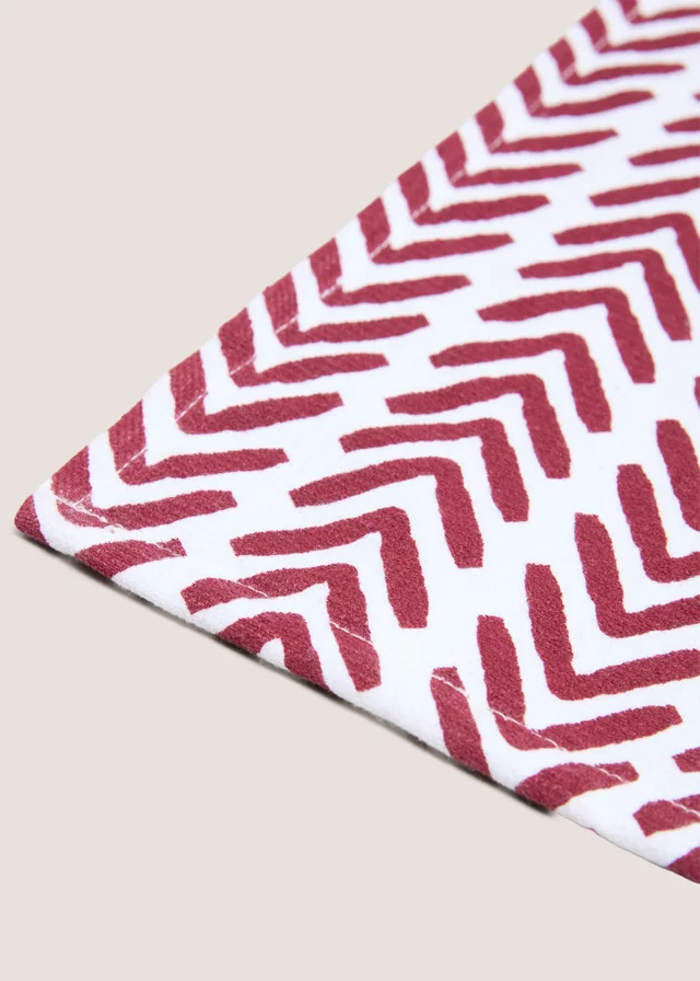 Burgundy Herringbone Tea Towel