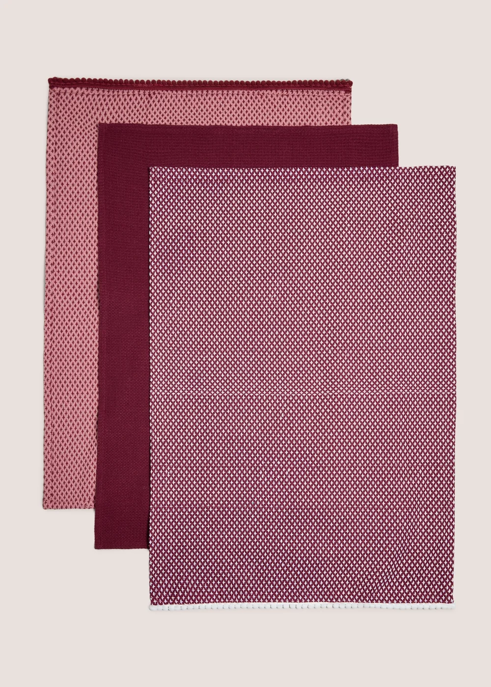Burgundy 3 Pack Burgundy Tea Towels Image 1