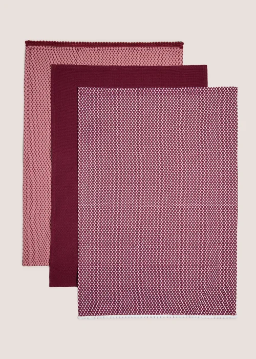 Burgundy 3 Pack Burgundy Tea Towels Image 1