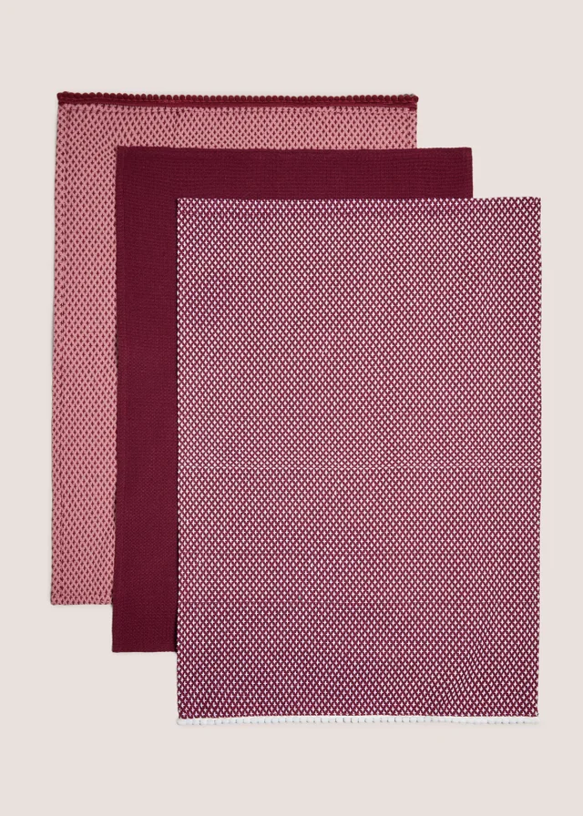 Burgundy 3 Pack Burgundy Tea Towels