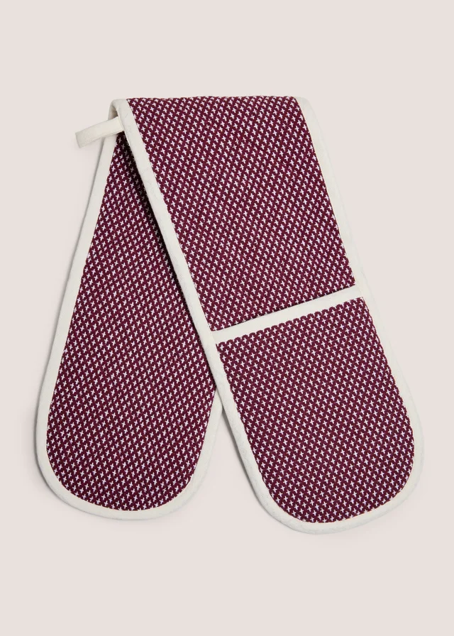Burgundy Contrast Stitch Oven Glove