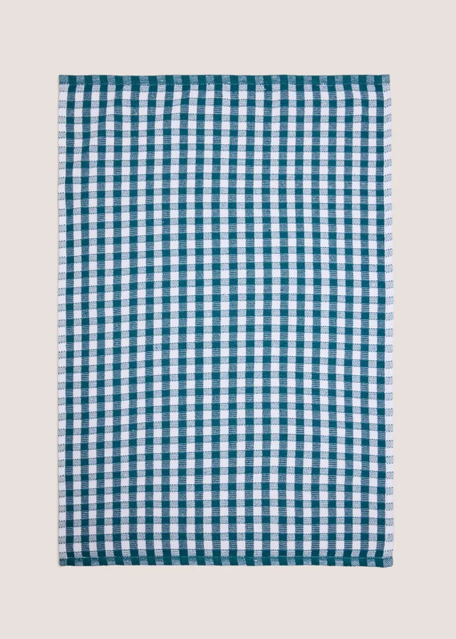 Teal Check Tea Towel