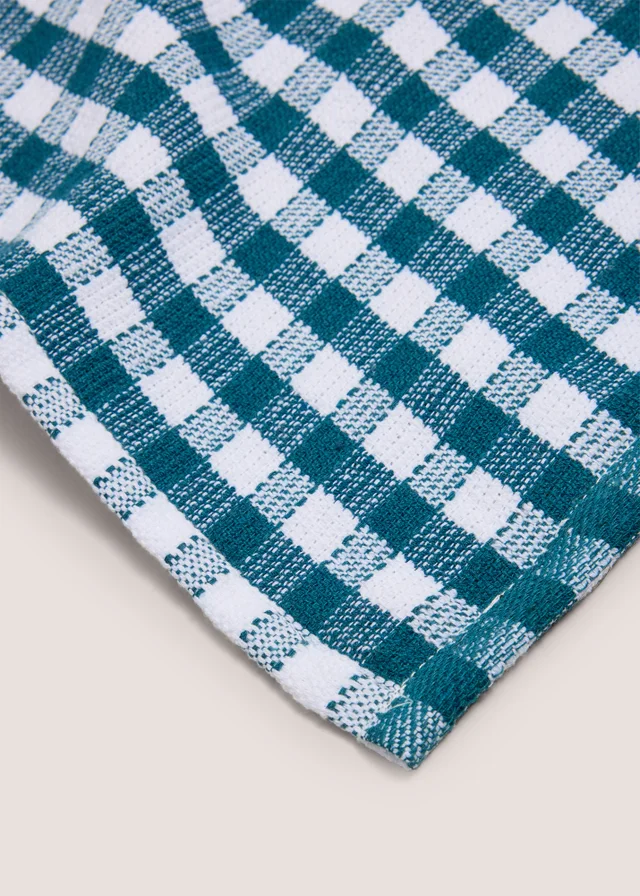 Teal Check Tea Towel