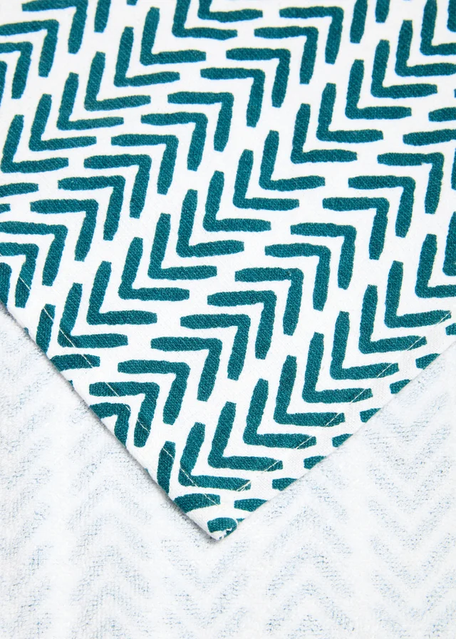 Teal Herringbone Tea Towel