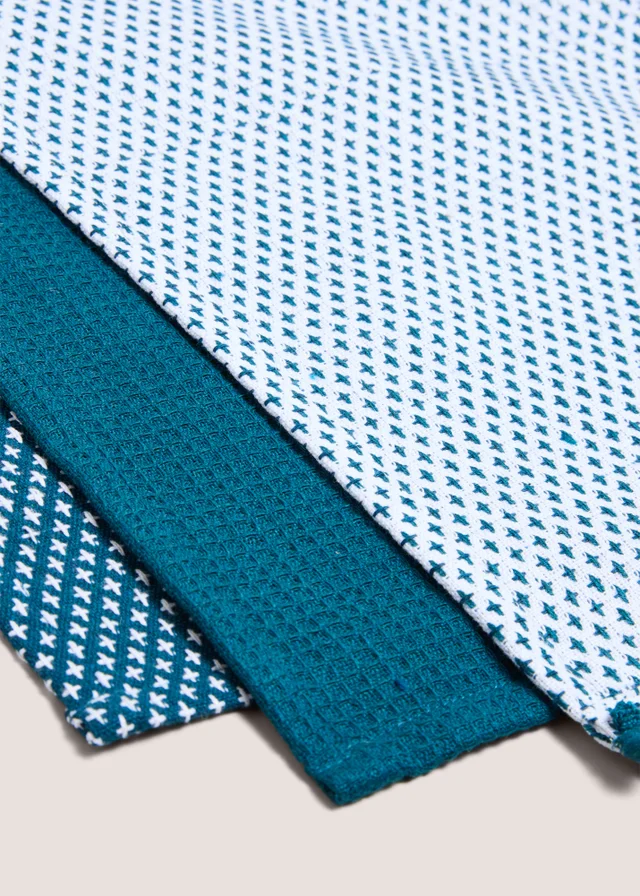 3 Pack Teal Tea Towels