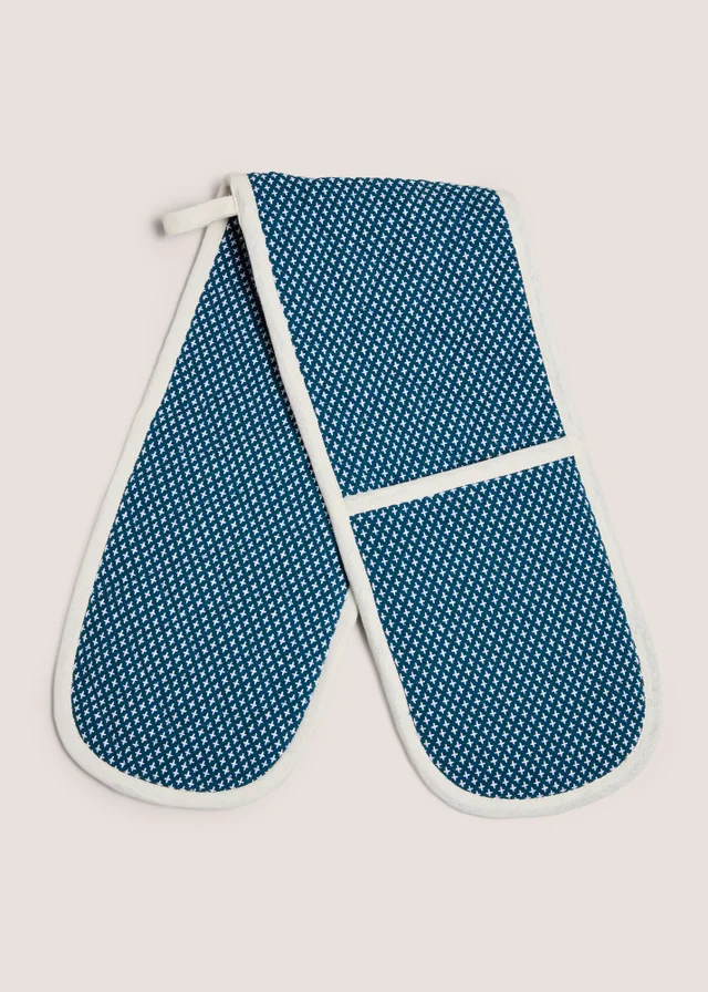 Teal Contrast Stitch Oven Glove