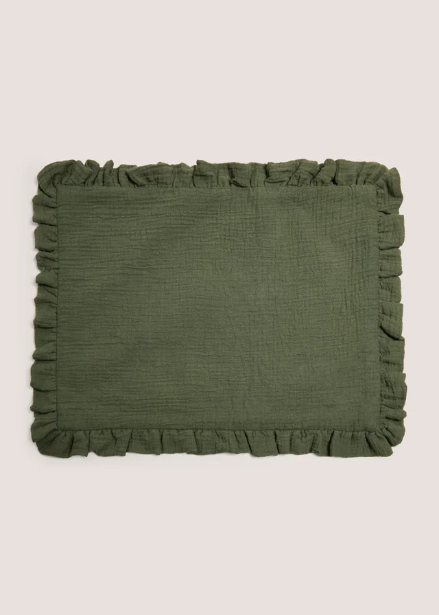2 Pack Green Ruffled Placemat