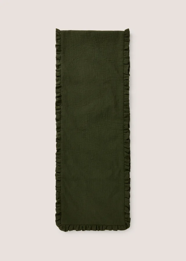 Green Ruffle Table Runner