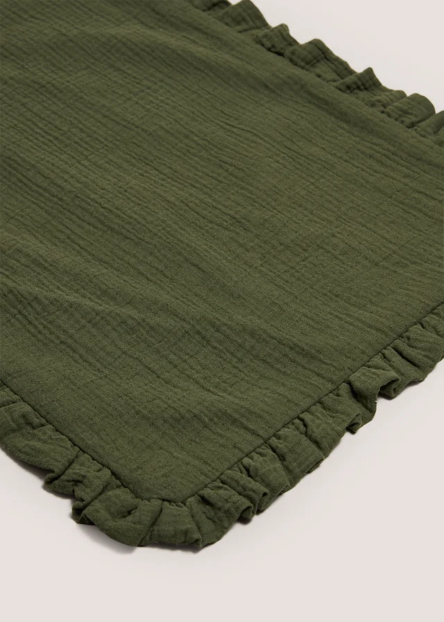 Green Ruffle Table Runner