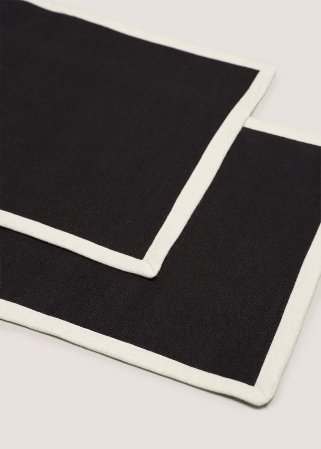 2 Pack Black & White Grid Placemats