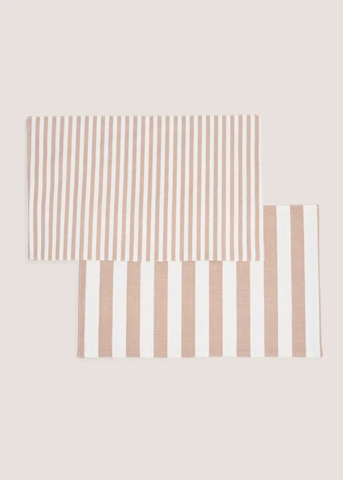 2 Pack Natural Striped Placemats Image 1
